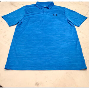 Men's Under Armour Blue Playoff Golf Polo M Excellent Condition